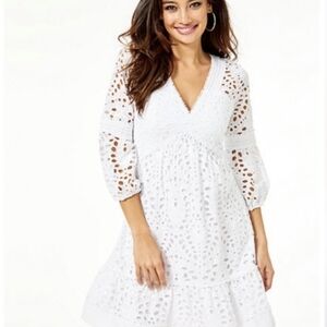 Lily Pulitzer Elegant White Eyelet Dress